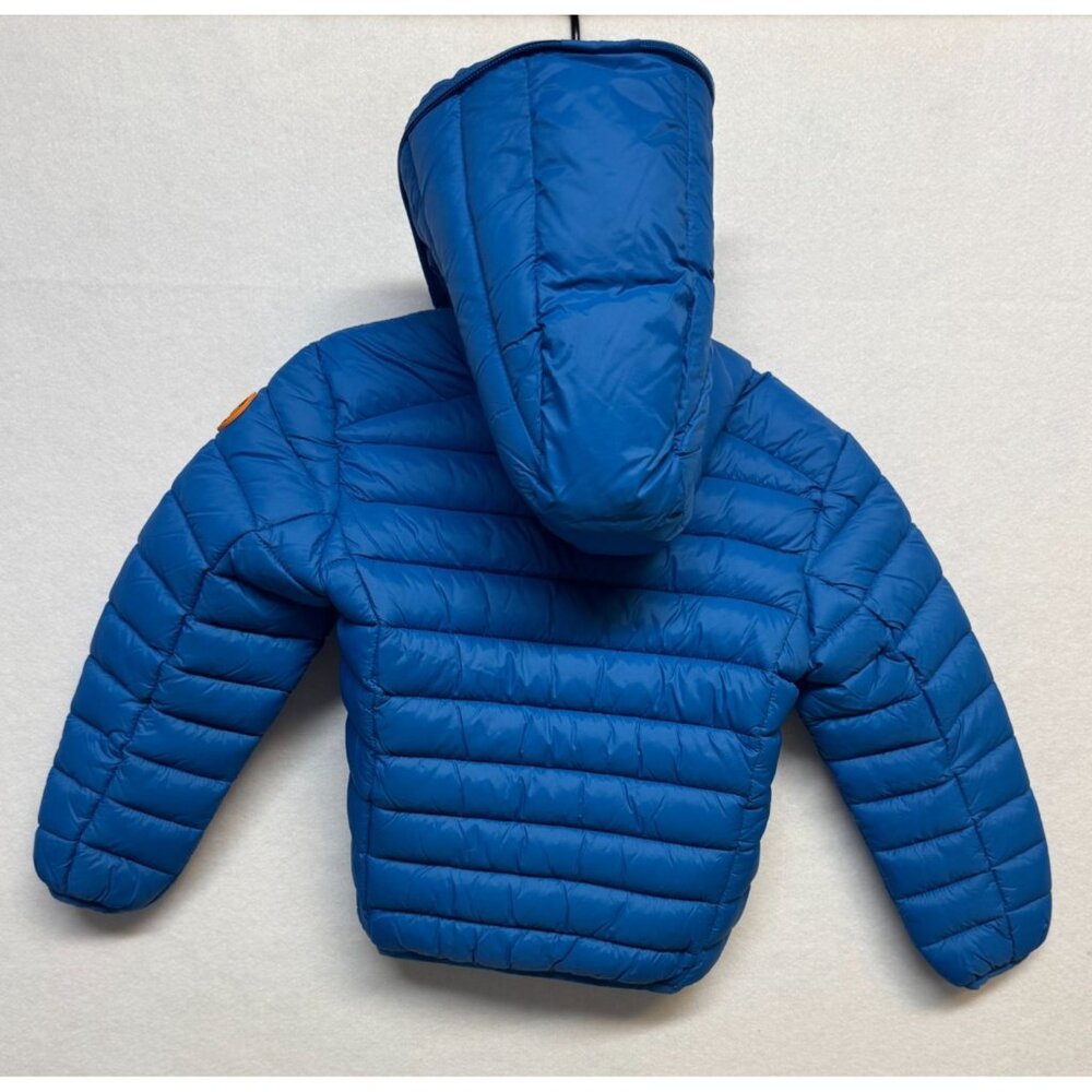 Save The Duck Kids Blue Puffer Coat With Hood Size 3 Years Animal-Free Outerwear - Picture 5 of 14